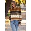 image:imageWomens Sweaters Fall Fashion 2026 Long Sleeve Button Cuff Soft Knit Pullover Trendy Tops Dressy Casual BlousesColored Stripes 2