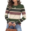 image:imageWomens Sweaters Fall Fashion 2026 Long Sleeve Button Cuff Soft Knit Pullover Trendy Tops Dressy Casual BlousesColored Stripes 3