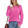 image:imageWomens Sweaters Fall Fashion 2026 Long Sleeve Button Cuff Soft Knit Pullover Trendy Tops Dressy Casual BlousesPink