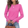 image:imageWomens Sweaters Fall Fashion 2026 Long Sleeve Button Cuff Soft Knit Pullover Trendy Tops Dressy Casual BlousesPink