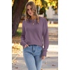 image:imageWomens Sweaters Fall Fashion 2026 Long Sleeve Button Cuff Soft Knit Pullover Trendy Tops Dressy Casual BlousesPurple