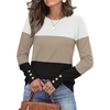image:imageWomens Sweaters Fall Fashion 2026 Long Sleeve Button Cuff Soft Knit Pullover Trendy Tops Dressy Casual BlousesWhite Brown Black
