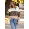 image:imageWomens Sweaters Fall Fashion 2026 Long Sleeve Button Cuff Soft Knit Pullover Trendy Tops Dressy Casual BlousesWhite Brown Khaki