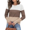 image:imageWomens Sweaters Fall Fashion 2026 Long Sleeve Button Cuff Soft Knit Pullover Trendy Tops Dressy Casual BlousesWhite Brown Khaki