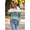 image:imageWomens Sweaters Fall Fashion 2026 Long Sleeve Button Cuff Soft Knit Pullover Trendy Tops Dressy Casual BlousesWhite Green Blue