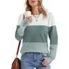 image:imageWomens Sweaters Fall Fashion 2026 Long Sleeve Button Cuff Soft Knit Pullover Trendy Tops Dressy Casual BlousesWhite Green Blue