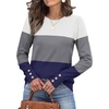 image:imageWomens Sweaters Fall Fashion 2026 Long Sleeve Button Cuff Soft Knit Pullover Trendy Tops Dressy Casual BlousesWhite Grey Blue