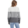 image:imageWomens Sweaters Fall Fashion 2026 Long Sleeve Button Cuff Soft Knit Pullover Trendy Tops Dressy Casual BlousesWhite Grey Flower Grey
