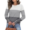 image:imageWomens Sweaters Fall Fashion 2026 Long Sleeve Button Cuff Soft Knit Pullover Trendy Tops Dressy Casual BlousesWhite Grey Flower Grey