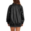 image:imageXIEERDUO Leather Jacket Women Fall Outfits 2026 Oversized Motorcycle Y2K Clothes Faux Leather Pocket Winter Coats Zip UpBlack