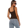 image:imageXIEERDUO Womens Square Neck Fitted Tank Tops Slim Fit Shirts 2026 Basic Spring Coffee 2XL