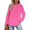 image:imageXIEERDUO Womens Sweatshirts Crewneck Loose Fitting Tops For Women Long Sleeve Shirts Pullover02mhot Pink