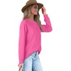 image:imageXIEERDUO Womens Sweatshirts Crewneck Loose Fitting Tops For Women Long Sleeve Shirts Pullover02mhot Pink
