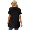 image:imageXIEERDUO Womens T Shirts Summer Casual Tees Short Sleeve V Neck Tops with PocketsA1black
