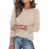 image:imageWomens Sweaters Fall Fashion 2026 Long Sleeve Button Cuff Soft Knit Pullover Trendy Tops Dressy Casual BlousesApricot