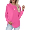image:imageXIEERDUO Womens Sweatshirts Crewneck Loose Fitting Tops For Women Long Sleeve Shirts Pullover02mhot Pink