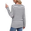 image:imageXIEERDUO Tunic Sweaters for Women Long Sleeve Shirts Crew Neck Tops with Buttons Fall Fashion Outfits Winter ClothingBlack White Striped