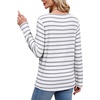 image:imageXIEERDUO Tunic Sweaters for Women Long Sleeve Shirts Crew Neck Tops with Buttons Fall Fashion Outfits Winter ClothingGray White Striped