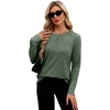 image:imageXIEERDUO Long Sleeve Shirts for Women Tunic Tops Casual Fall Tops Lightweight Sweaters 2025Green
