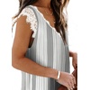 image:imageXIEERDUO Womens V Neck Lace Tank Tops Summer Casual Sleeveless Shirts Tops Side SplitAcstripe