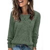 image:imageXIEERDUO Long Sleeve Shirts for Women Tunic Tops Casual Fall Tops Lightweight Sweaters 2025Green